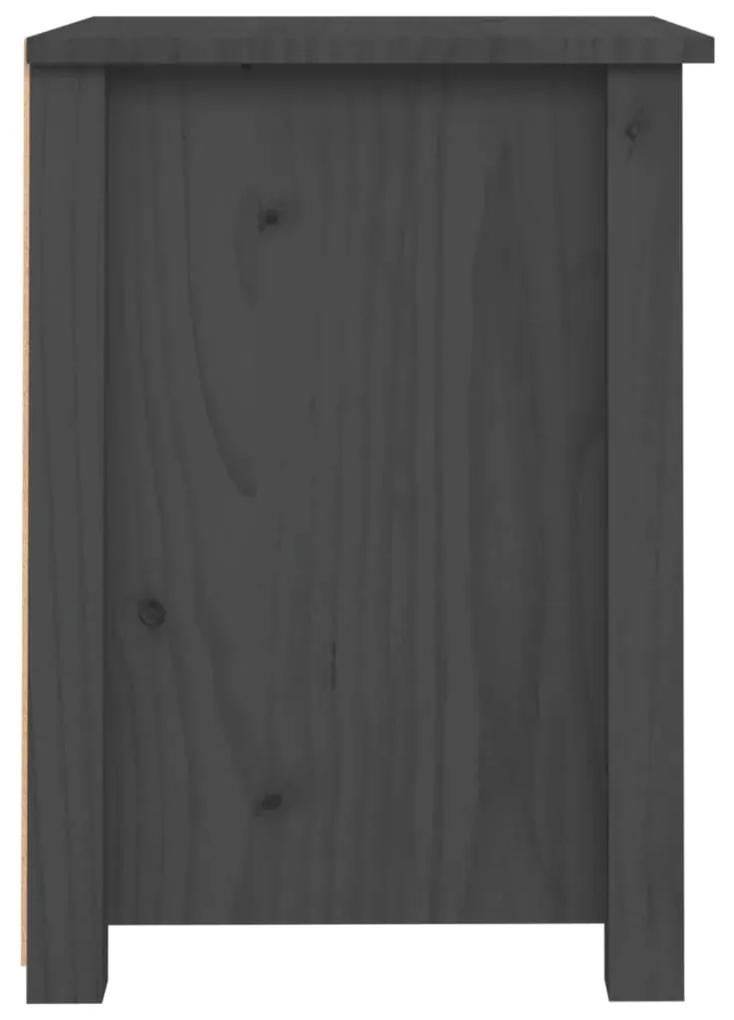 Noptiere, 2 buc., gri, 40x35x49 cm, lemn masiv de pin 2, Gri