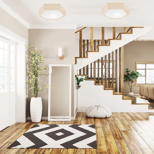 Plafonieră HEX NATURAL 1xE27/60W/230V d. 32 cm pin