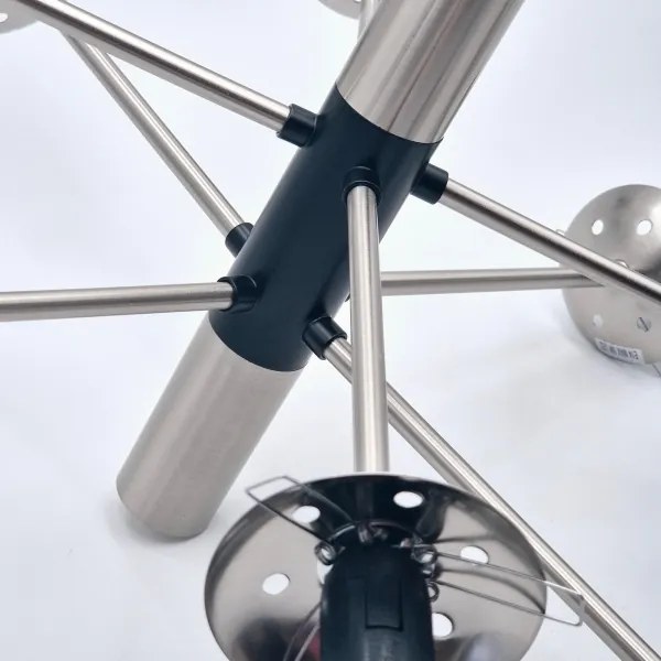 Lustră pe tijă ROLLO 8xE14/5W/230V crom mat/fumuriu