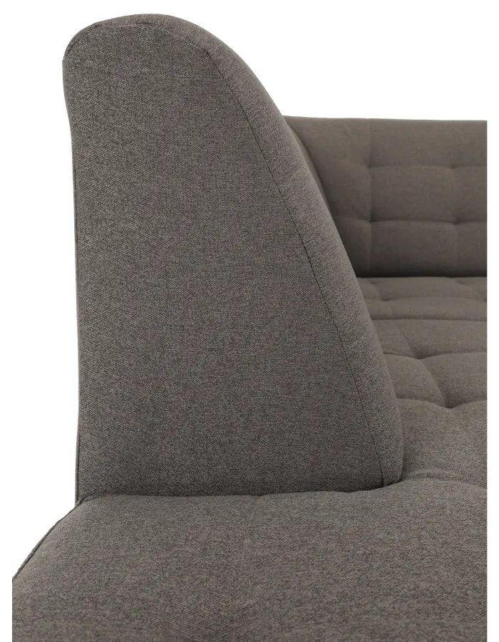 Colţar, material textil gri maroniu TAUPE, model dreapta, BRIDGET