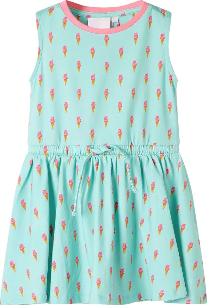 vidaXL Rochie pentru copii cu șnur în talie, verde mentă deschis, 104