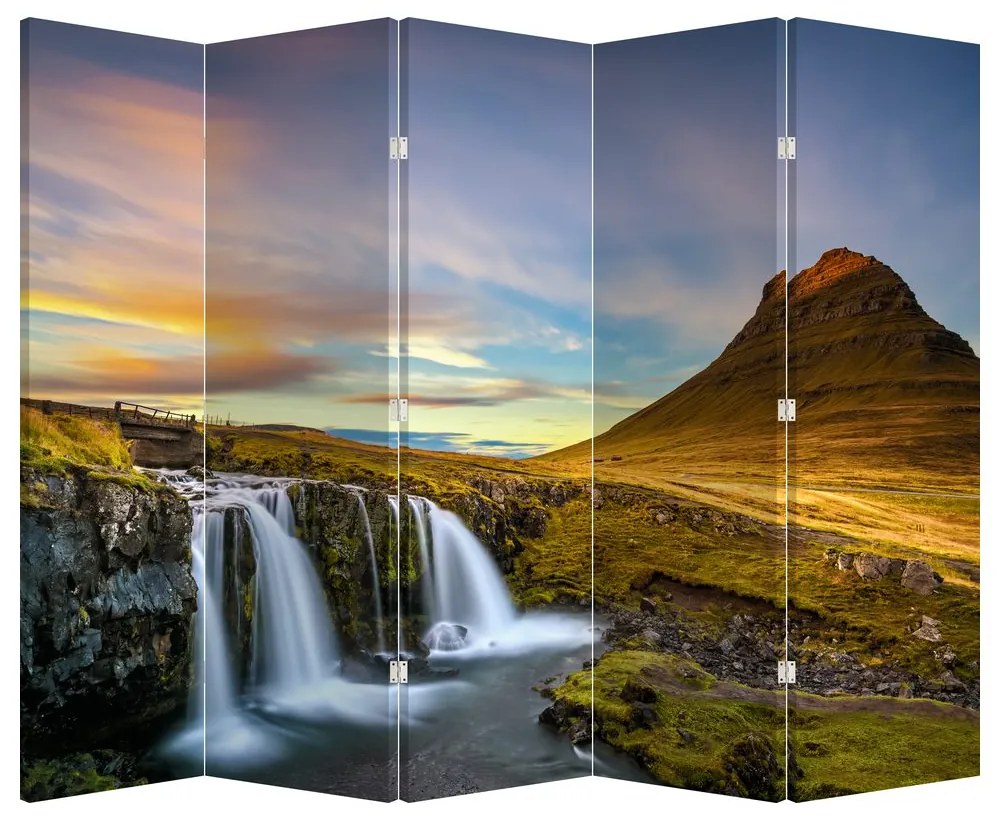 Paravan - Munții și cascade pe Islanda (210x170 cm)