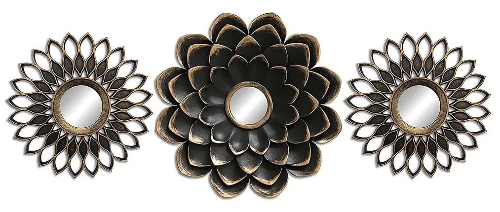 Set 3 decoratiuni cu oglinda Versa Flower M2