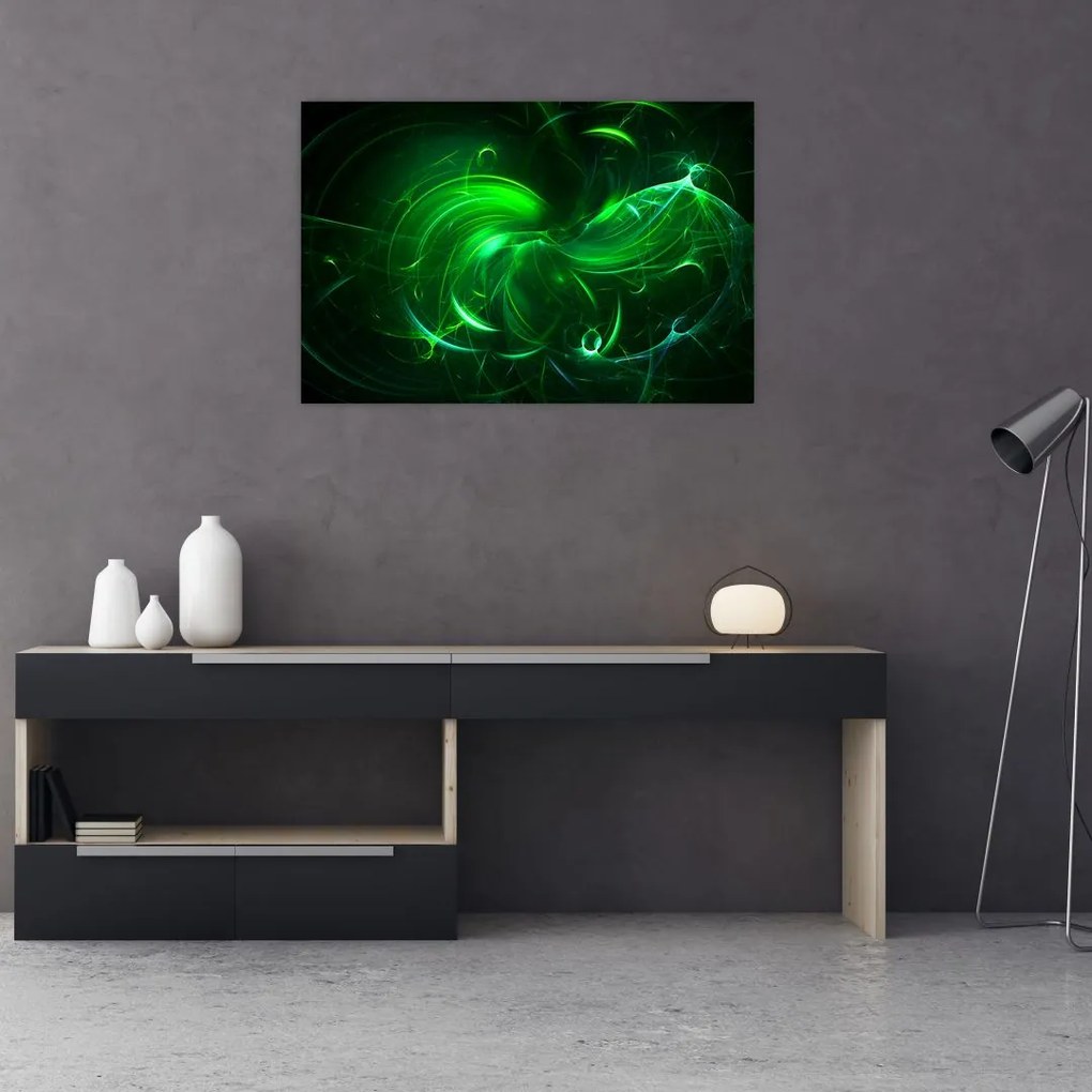 Tablou - abstracție verde (90x60 cm)