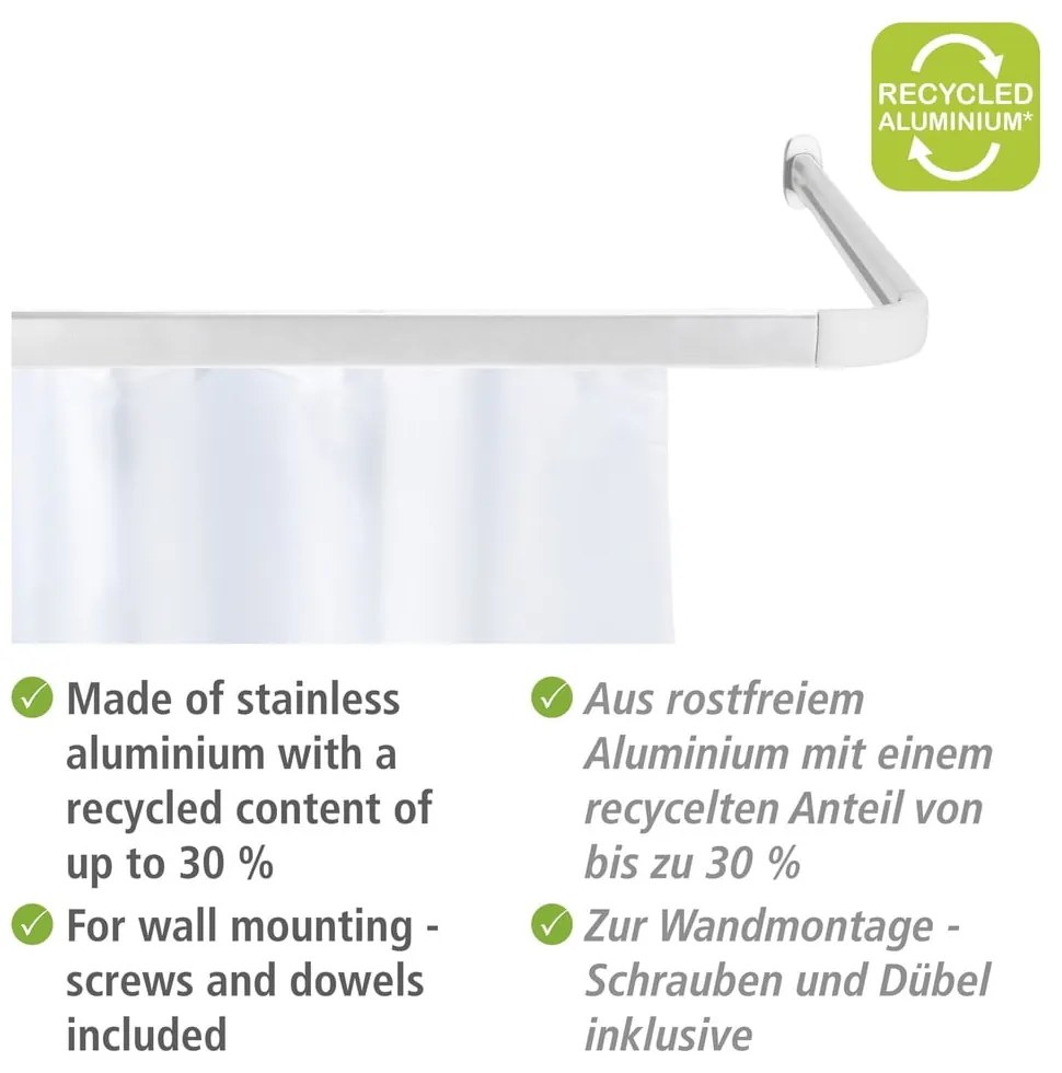 Bară pentru perdea de duș albă Era – Wenko