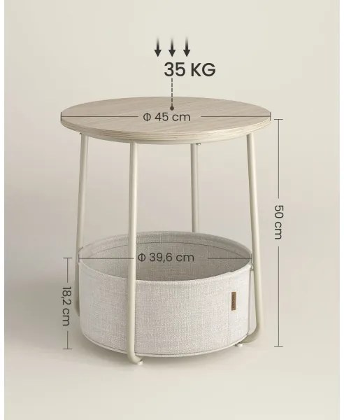 Masă laterală NOIRA crem/albă