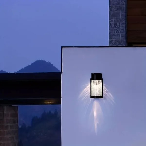 Lampă solară de perete LED/3,7V 300 mAh IP44 neagră