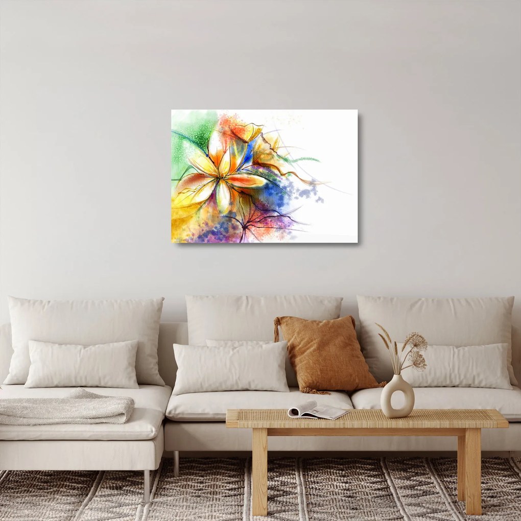 Tablou pe sticlă - Floare (70x50 cm)