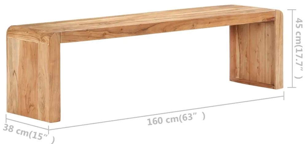 Banca, 160x38x45 cm, lemn masiv de acacia 160 x 38 x 45 cm