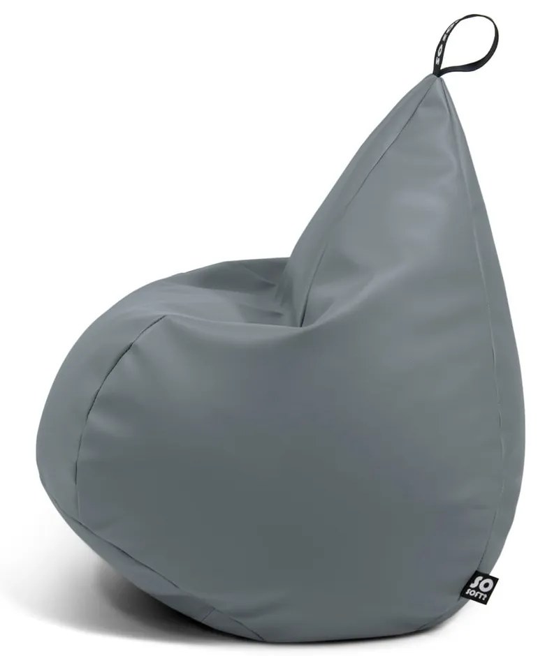 Fotoliu puf pentru copii portocaliu cu tapițerie din imitație de piele Drop M – So Soft?