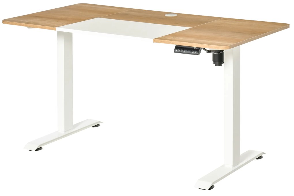 Birou Înălțime Reglabilă Electric Vinsetto 140 x 70 cm Birou de Calculator cu 4 Setări de Memorare, Blat de Masă din 4 Părți, Birou Stand-Sit cu Anti-Coliziune, Protecție la Suprasarcină Alb | Aosom Romania