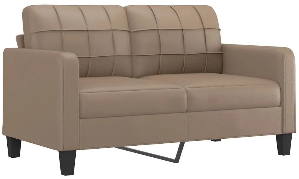 348654 vidaXL Canapea cu 2 locuri, cappuccino, 140 cm, piele ecologică