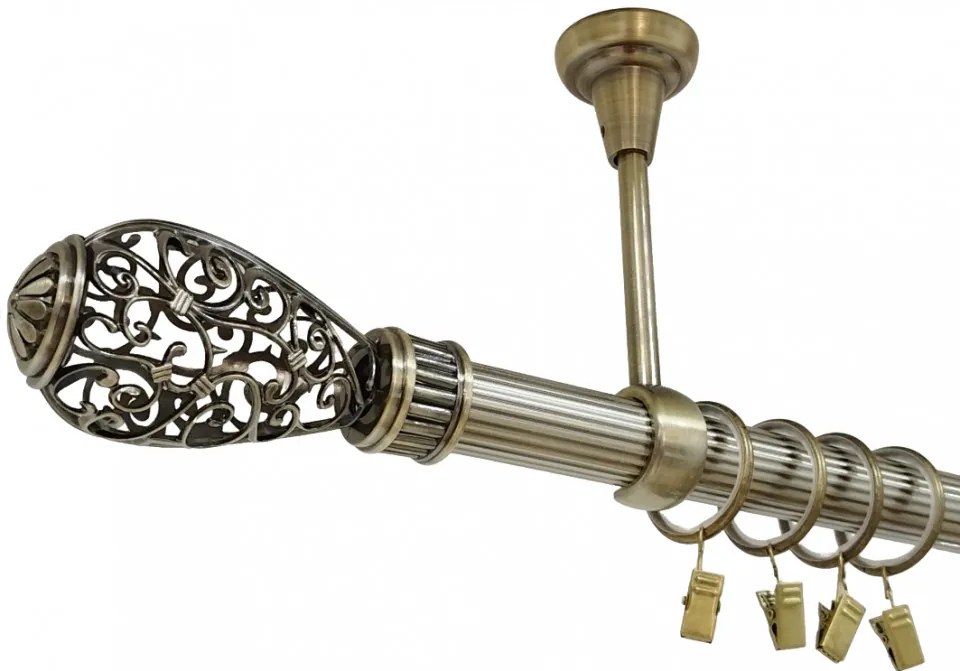 Galerie tavan simpla ABOVE STRIAT /25 - aur antic (Alege marime: 120 cm)