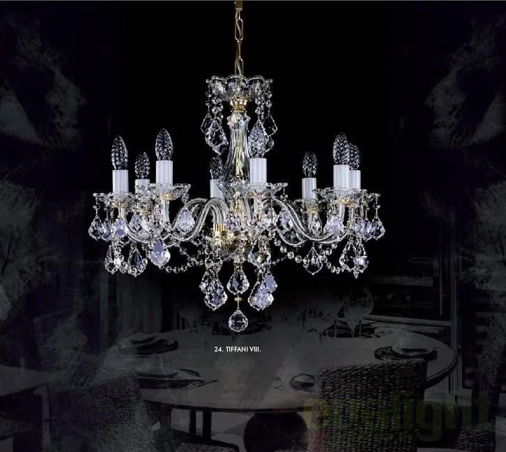 Candelabru Cristal Bohemia Exclusive 8 brate, diam. 58cm TIFFANI VIII CE