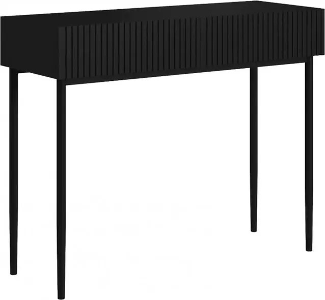Consolă cu sertare Nicole 100 cm - negru mat / picioare negre