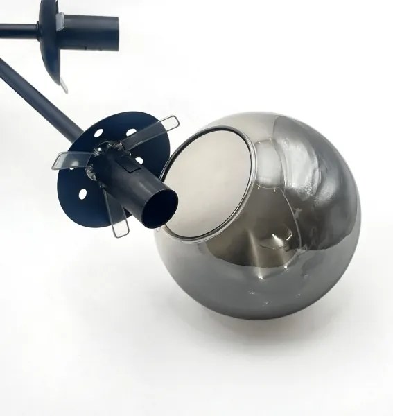 Brilagi - Lustru aplicat MALIVA 6xE14/15W/230V negru/fumuriu