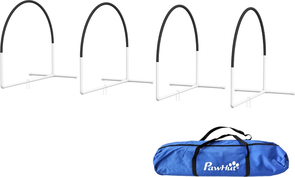 PawHut Kit de Antrenament cu Obstacole pentru Animale de Companie, Set Echipament de Agilitate pentru Câini, 89x69x99 cm, Portoccaliu | Aosom Romania
