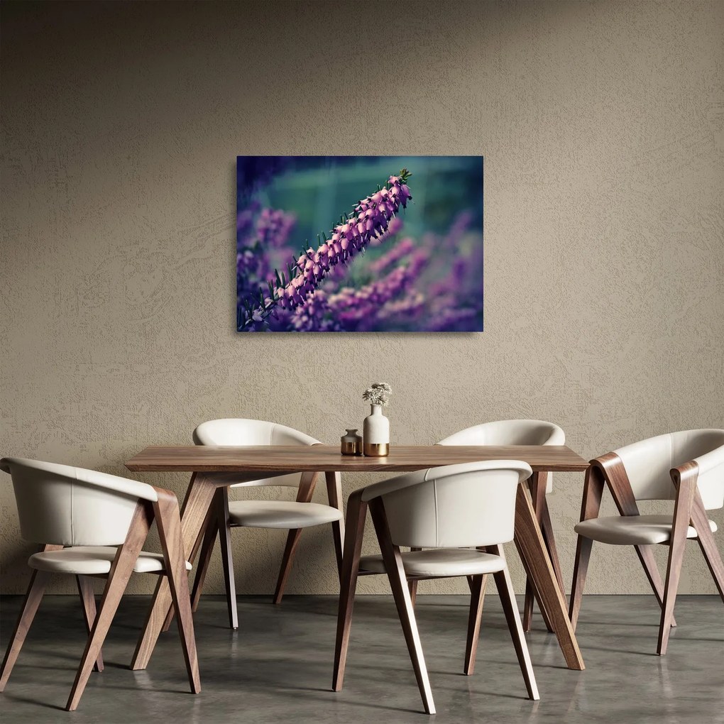 Tablou pe sticlă cu floare violetă (70x50 cm)