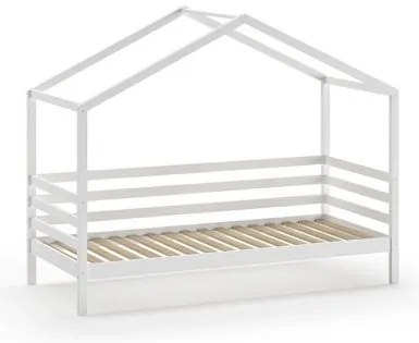 Pat Căsuță cu Protecție, Alb, 90 x 200 cm, Pin Masiv – Dallas – Vipack