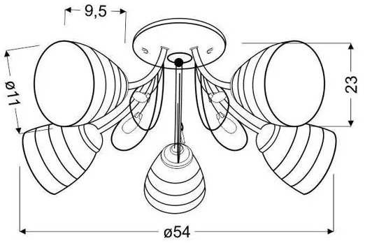 Lustră aplicată SIMPLI 5xE27/40W/230V