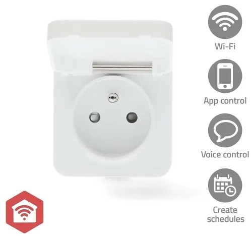 Nedis ZBPO130EWT - Priză inteligentă Smartlife 3680W/230V/Tip E/16A Wi-Fi Tuya I