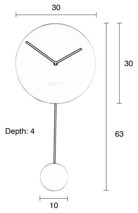 Ceas de perete Zuiver Minimal, gri