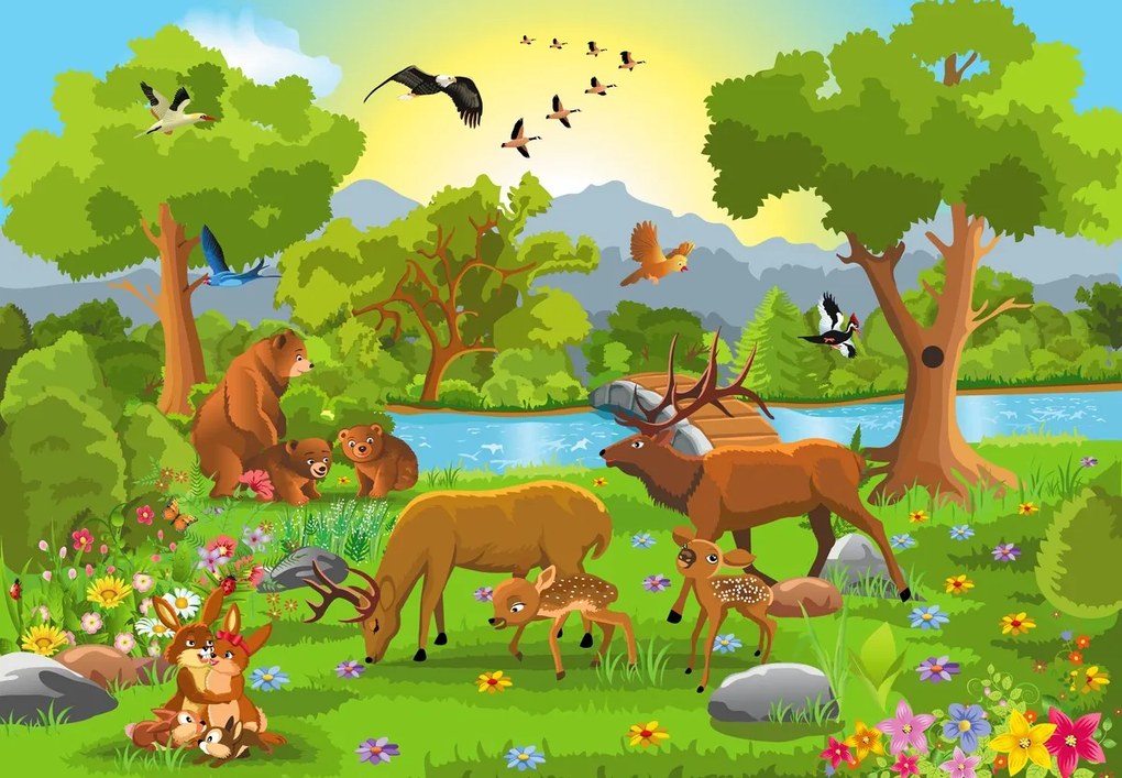 Fototapet - Animale de pădure I. (147x102 cm)
