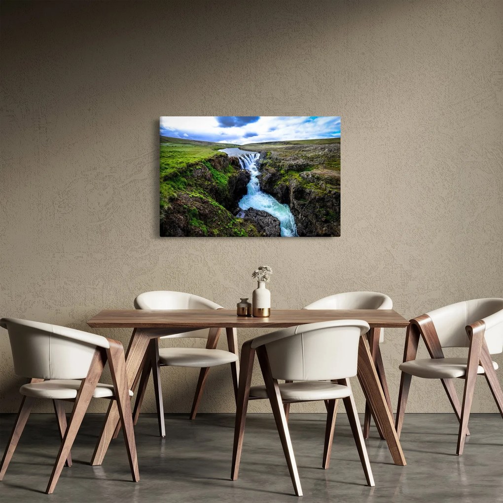 Tablou - Cascada intre stânci (90x60 cm)
