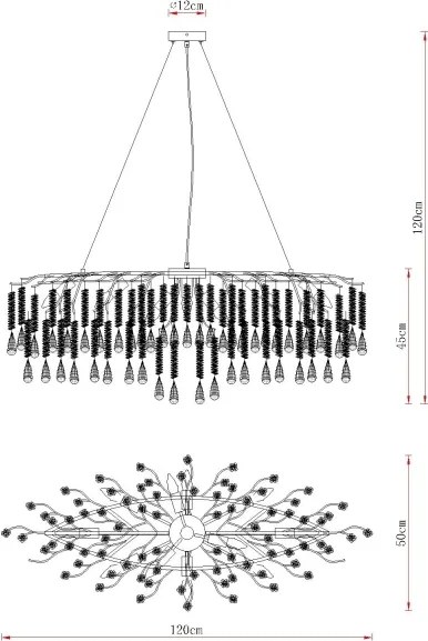 Globo 64141H2 - Lustră suspendată pe cablu KINGA 12xE14/40W/230V