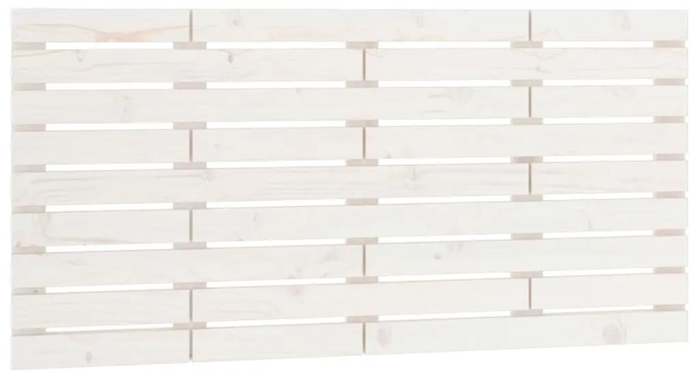 824739 vidaXL Tăblie de pat pentru perete, alb, 156x3x63 cm, lemn masiv pin