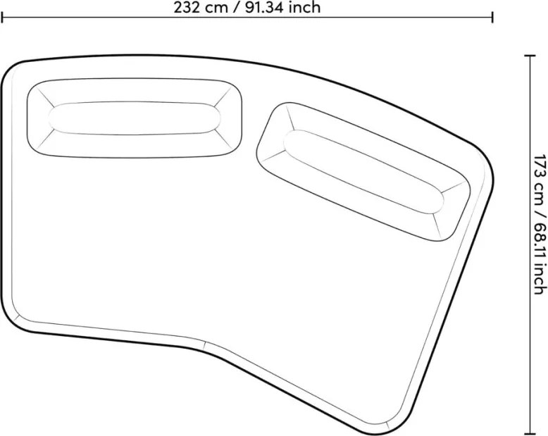 Canapea fixa design LUX din 2 module Residenza, Lyssa sand
