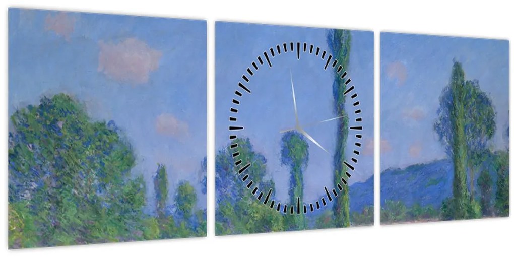 Tablou - Claude Monet, Poppy Field (Giverny), reproducere (cu ceas) (90x30 cm)