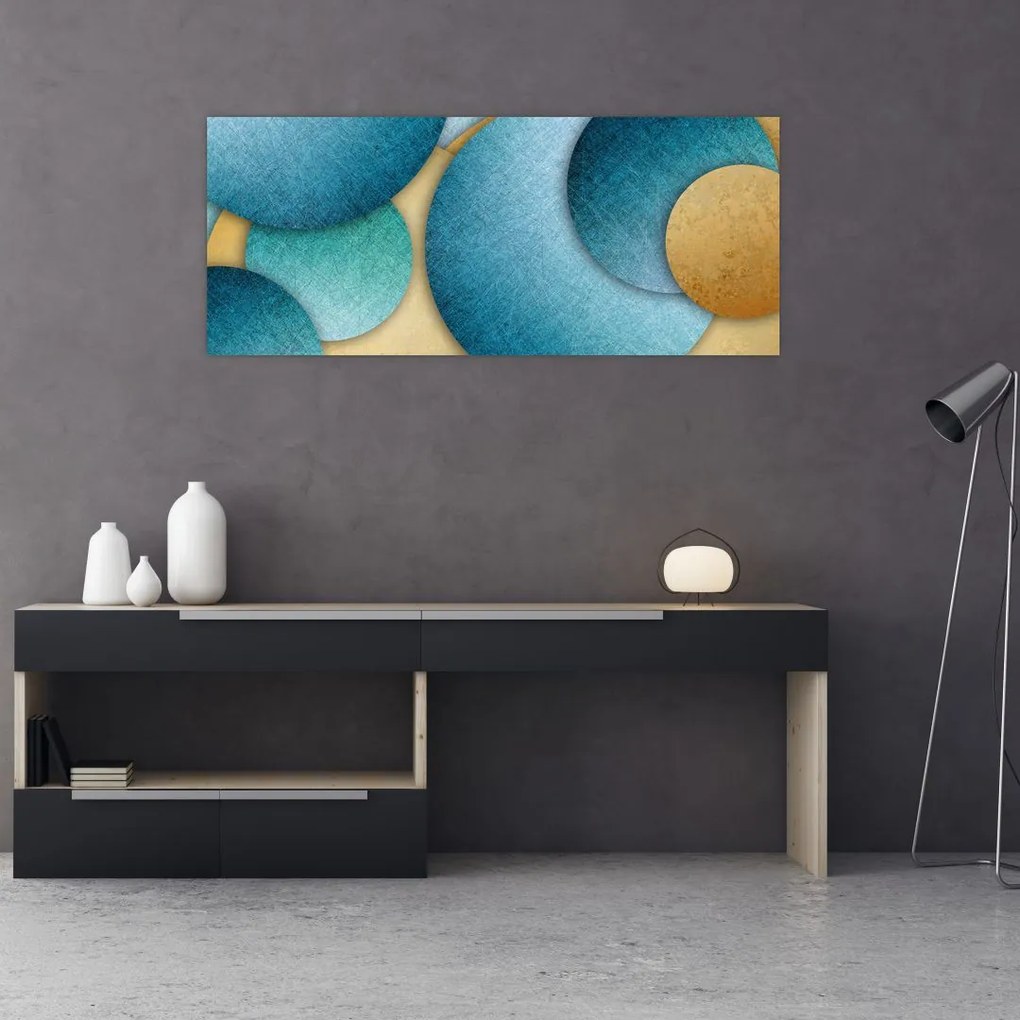 Tablou cu abstracție cercuri (120x50 cm)