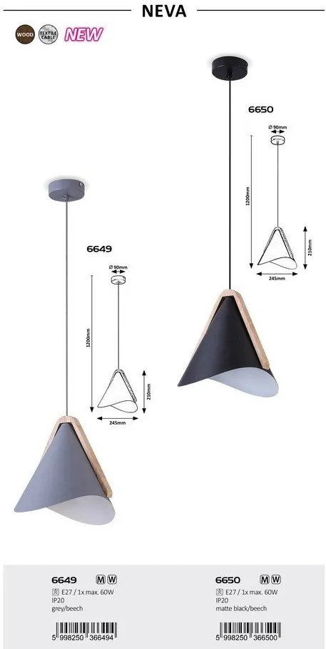 Pendul design industrial Neva gri