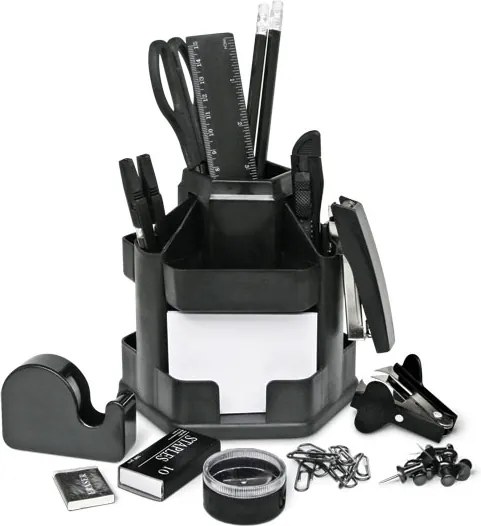 Suport echipat accesorii de birou Forpus basic 03521 15 piese negru