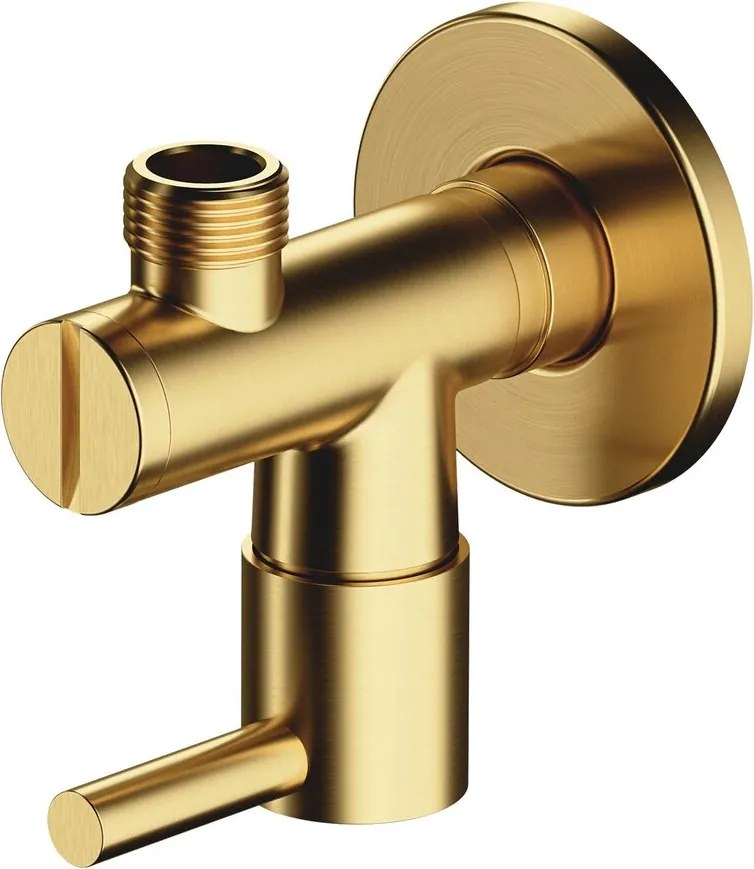 Robinet coltar Omnires din alama sanitara cu finisaj alama periata