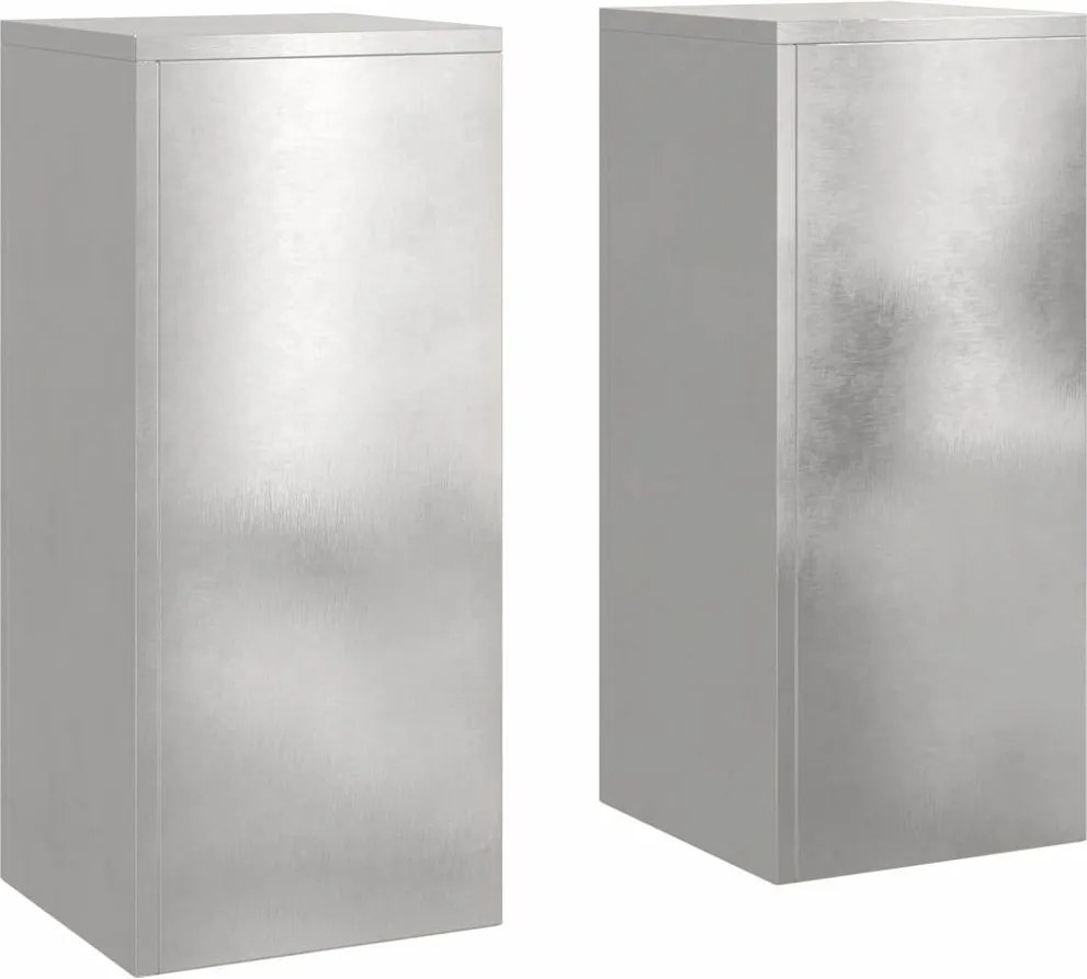 vidaXL Suport pentru plante 2 pcs Argintiu 24 x 24 x 55 cm