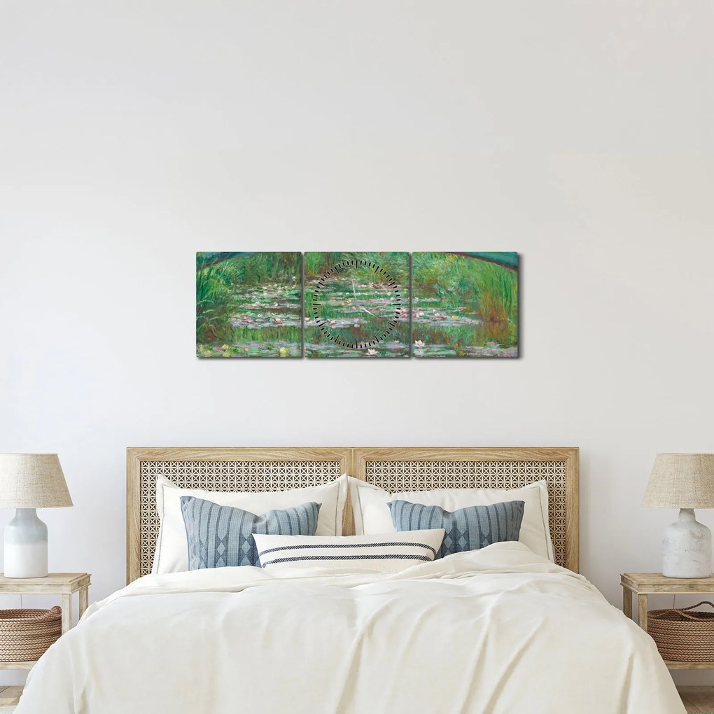 Tablou - Claude Monet, The Japanese Footbridge, reproducere (cu ceas) (90x30 cm)