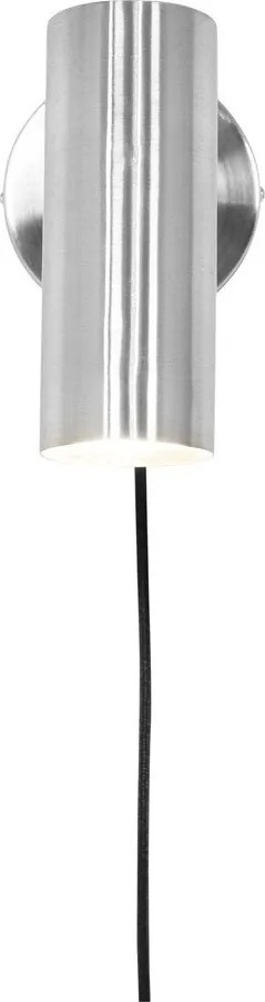 Aplică de perete argintie din oțel cu alimentare la priză Paris – House Nordic