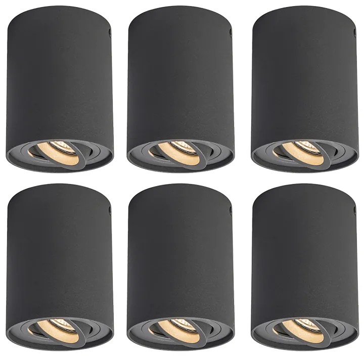 Set de 6 spoturi inteligente gri închis inclusiv WiFi GU10 - Rondoo up