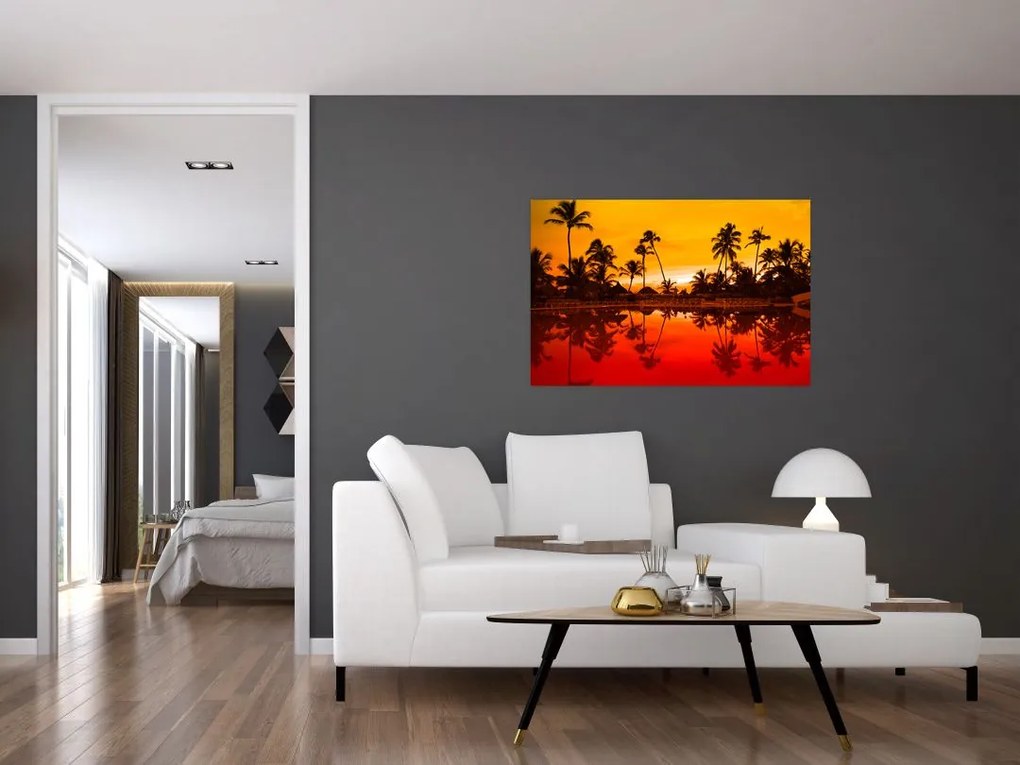 Tablou - Apus de soare deasupra rezortului (90x60 cm)