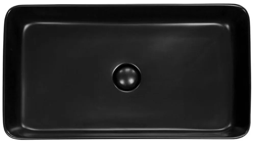 Lavoar pe blat negru mat 68 cm, dreptunghiular, Fluminia My Black Square