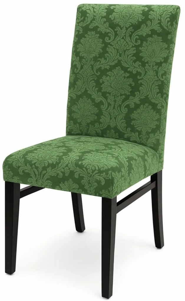 Set 6 huse elastice pentru scaune, model Jacquard Verde