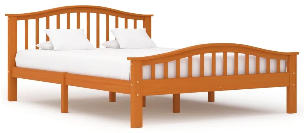 283319 vidaXL Cadru de pat, maro miere, 140 x 200 cm, lemn masiv de pin