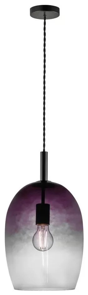 Nordlux UMA – pendul pe cablu, 1xE27/40W/230V, Ø 23 cm, negru/fumuriu