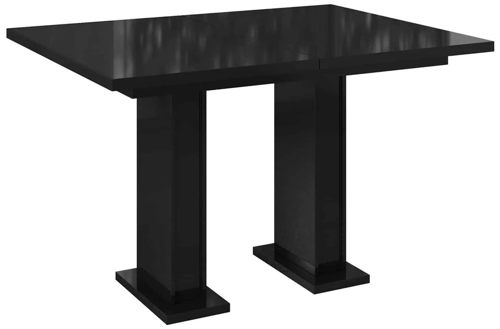 Masă Dining extensibilă Illumina Crest, 120/160x80 cm, Negru