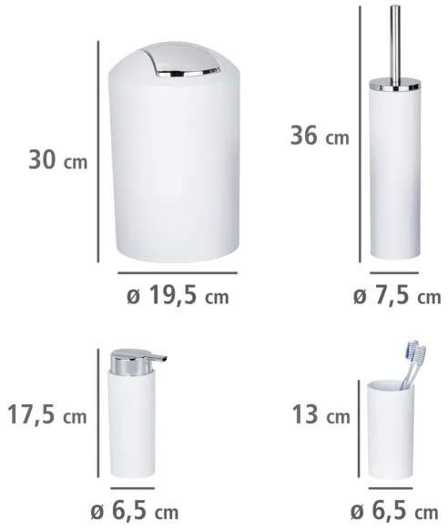 WENKO 24077800 - Set CALVO, 6,5 x 13 cm, alb/crom lucios