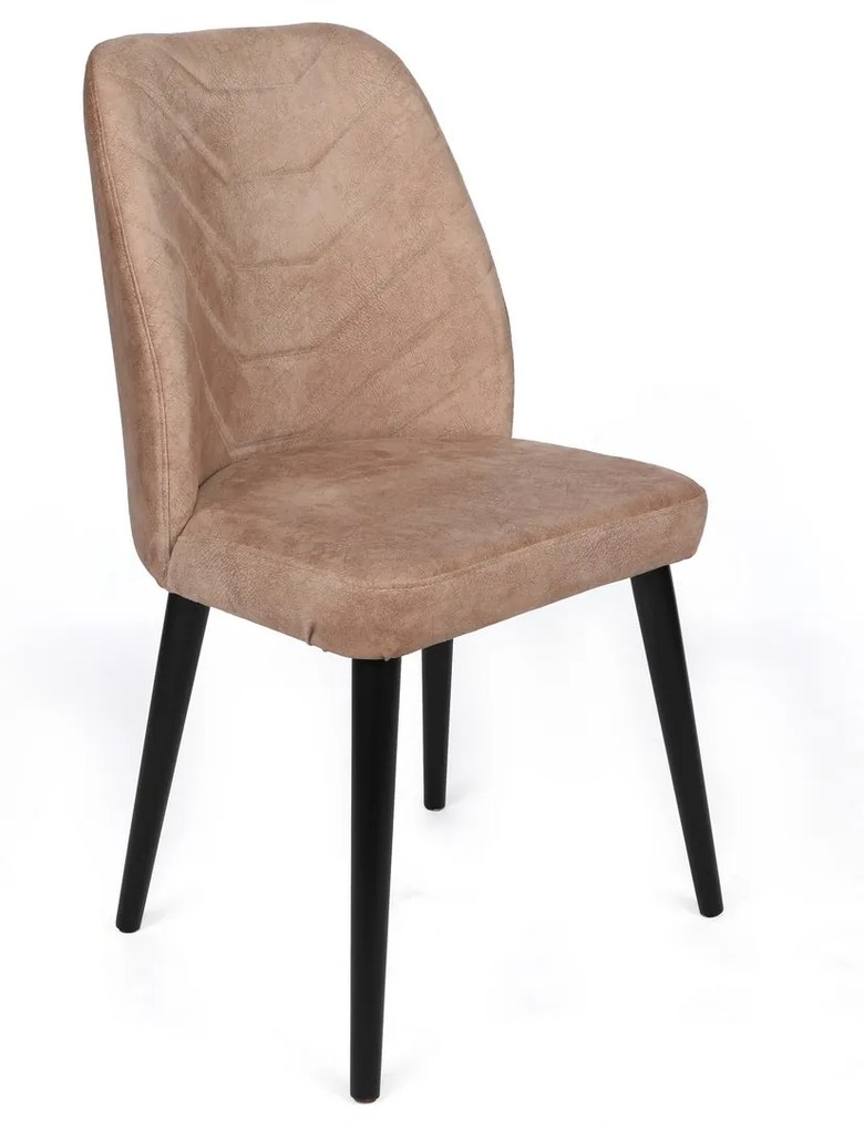 Set 2 scaune haaus Dallas, Mink/Negru, textil, picioare metalice