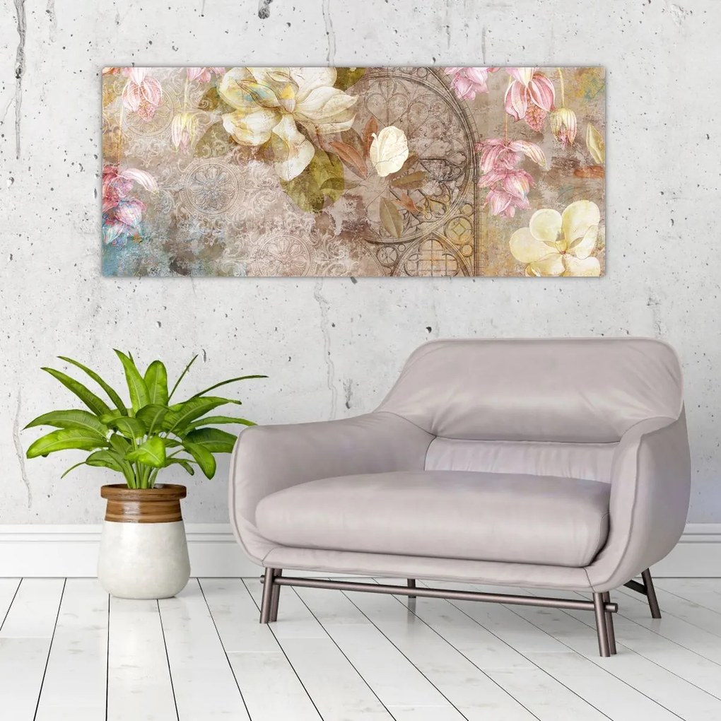 Tablou - Ornament de flori (120x50 cm)
