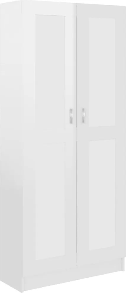 vidaXL Bibliotecă, alb extralucios, 82,5x30,5x185,5 cm, lemn prelucrat